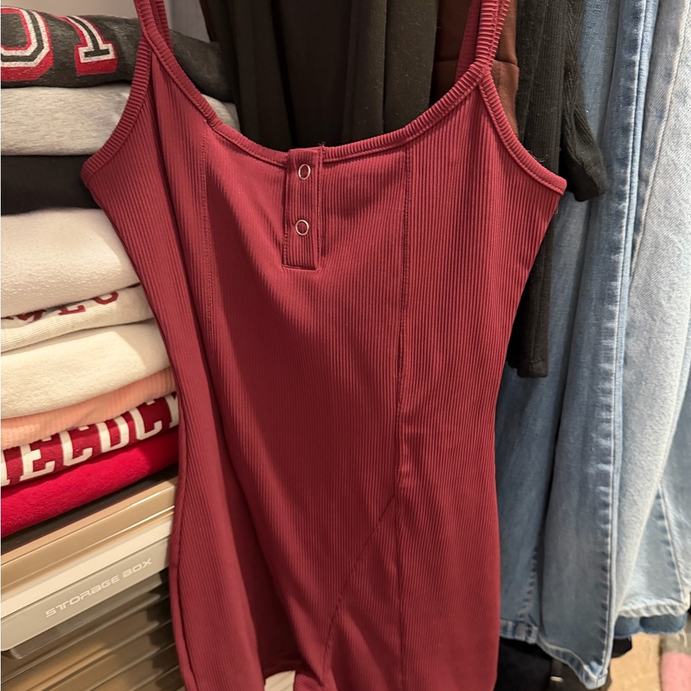 Edikted Burgundy Ribbed Bodysuit